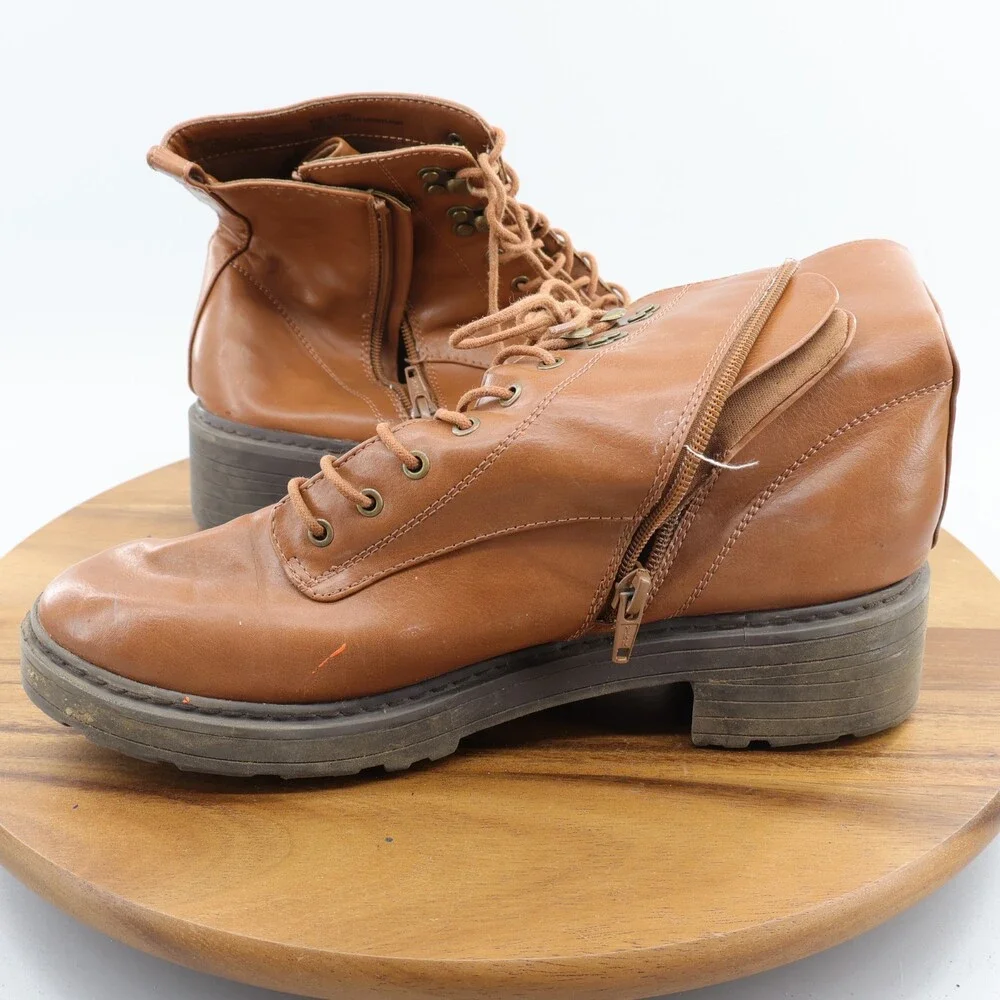 Universal Thread Women Chukka Boots Brown Synthetic Zip Size 9.5 - Picture 3 of 9